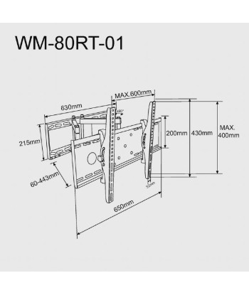 Настенное крепление Gembird Fixed 37-80 " Maximum weight (capacity) 60 kg Black