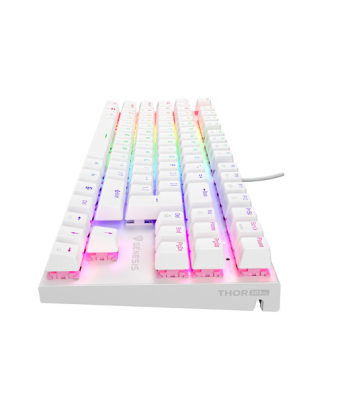 THOR 303, Mechanical Gaming Keyboard, Wired, US, White, USB Type-A, Outemu Peach Silent