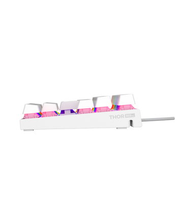 THOR 303, Mechanical Gaming Keyboard, Wired, US, White, USB Type-A, Outemu Peach Silent