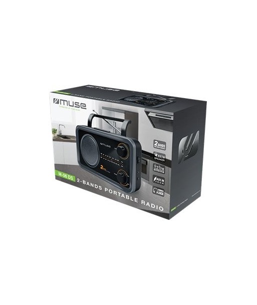 Muse, 2-bands portable radio, M-06DS, AUX in, Grey