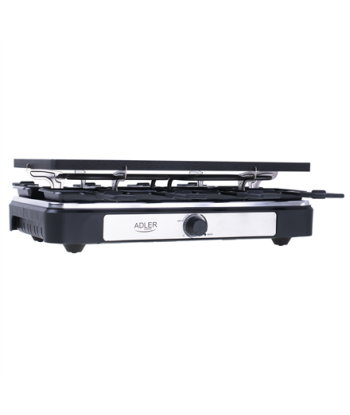 Adler AD 6616 Raklettgrill - Elektriline Lauagrill, 1400W, Must/Roostevaba Teras