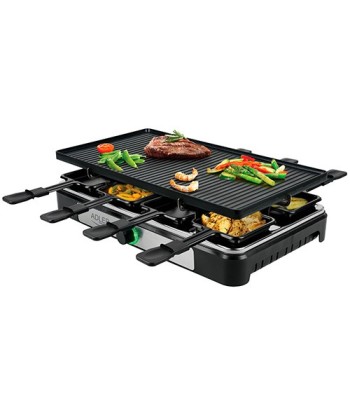 Adler AD 6616 Raclette Grill - Electric Table Grill, 1400W, Black/Stainless Steel