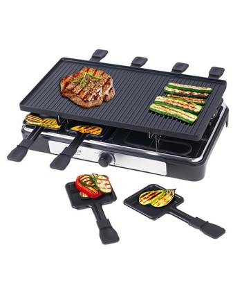 Adler AD 6616 Raclette Grill - Electric Table Grill, 1400W, Black/Stainless Steel