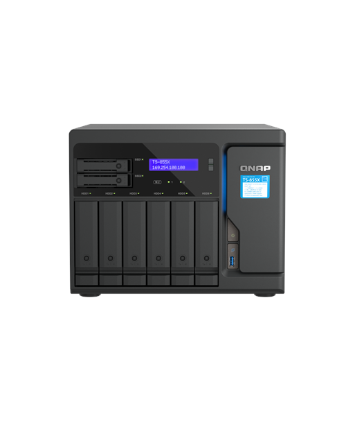 QNAP 8-Bay desktop NAS TS-855X-8G Intel Atom C5125 8-core Processor frequency 2.8 GHz 8 GB QNAP 8-Bay desktop NAS TS-855X-8G Intel Atom C5125 8-core Processor frequency 2.8 GHz 8 GB