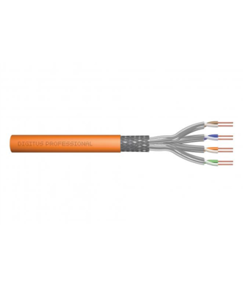 Digitus CAT 7 S-FTP installation cable, 1200 MHz Dca (EN 50575), AWG 23/1, 100 m ring, SX, Orange