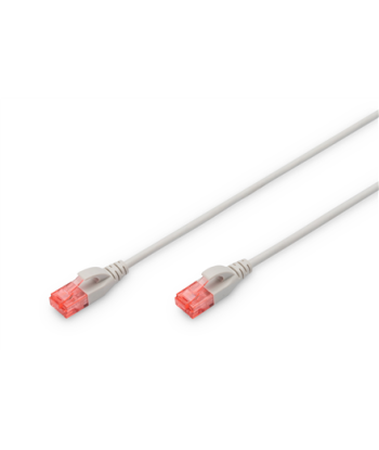 CAT 6 U-UTP Slim patch cord Patch cord Transparent red coloured connector for easy identification of Category 6 (250 MHz)