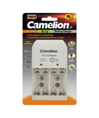 Camelion Plug-In Battery Charger BC-0904S 2x or 4xNi-MH AA/AAA or 1-2x 9V Ni-MH