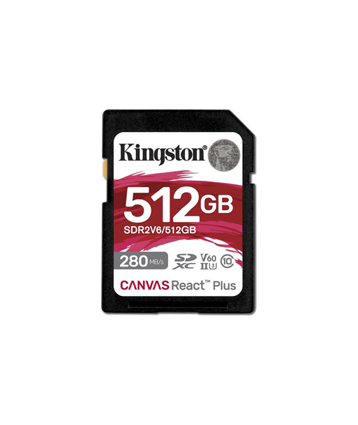 Kingston React Plus 512GB SDXC UHS-II V60 Карта памяти Kingston React Plus 512GB SDXC UHS-II V60 Карта памяти