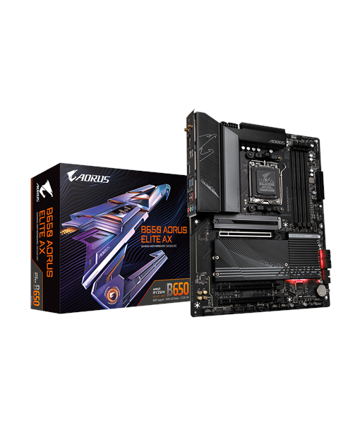 Gigabyte B650 AORUS ELITE AX 1.0 M/B Processor family AMD, Processor socket AM5, DDR5 DIMM, Memory slots 4, Supported hard