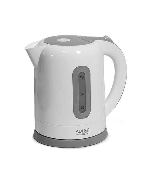 Veekeetja Adler, Kettles, AD 1234, 2200 W, 1.7 L, Plastic, 360° rotational base, White