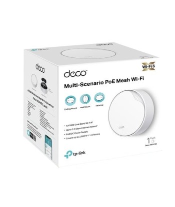 Wireless Router TP-LINK Wireless Router 3000 Mbps Mesh Wi-Fi 6 1x10/100/1000M 1x2.5GbE DHCP DECOX50-POE(1-PACK)