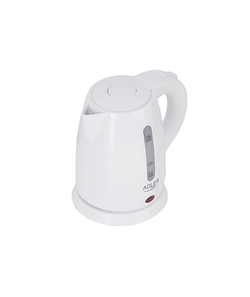 Чайник Adler AD 1272 Electric, 1600 W, 1 L, Stainless steel/Polypropylene, 360° rotational base, White