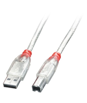 CABLE USB2 A-B 0.2M/TRANSPARENT 41750 LINDY