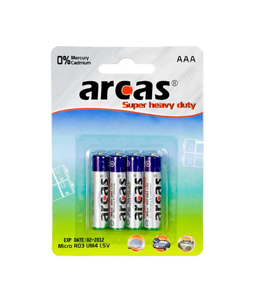 Батарейки Arcas AAA/R03 Super Heavy Duty, 4 шт. - Надежное Питание для Ваших Устройств