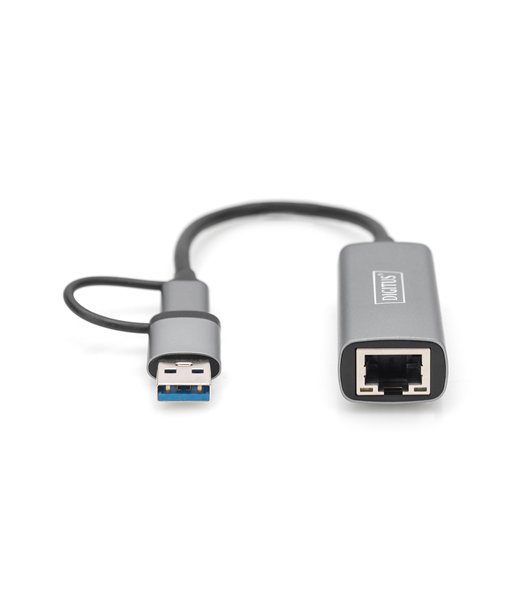 DN-3028 USB 3.0/USB-C 3.1 в 2.5G Ethernet адаптер DN-3028 USB 3.0/USB-C 3.1 в 2.5G Ethernet адаптер