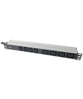 1U Rackmount PDU, 4x C13 & 4x C19 Outlets, Dual 16A Input, Open End