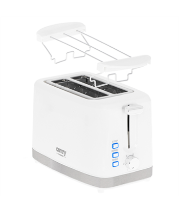 Camry CR 3219 Toaster - 2-Slot, 750W, White Plastic Housing