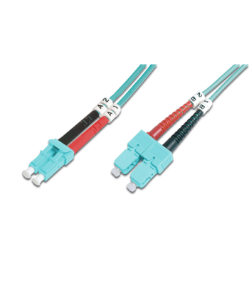 Digitus FO Patch Cord, Duplex, LC to SC MM OM3 50/125 µ, 1 m