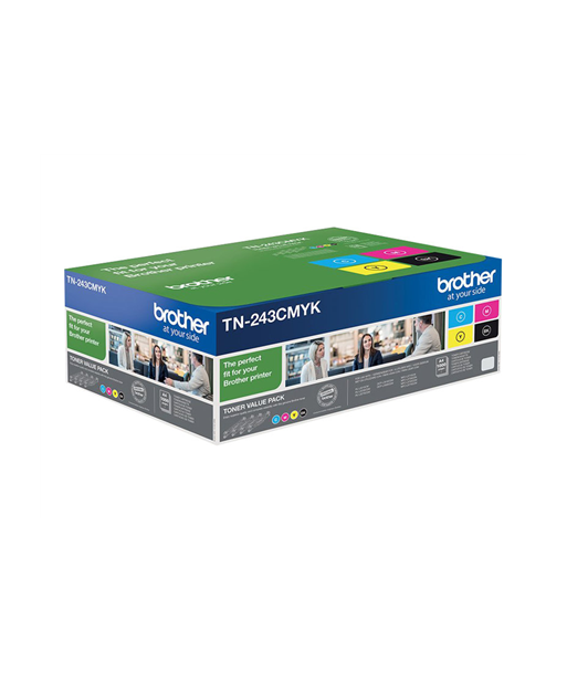 Brother TN-243CMYK, Toner Value Pack, Brother TN243CMYK, Brother TN243CMYK Value Pack - 4-pack - black, yellow, cyan, magenta