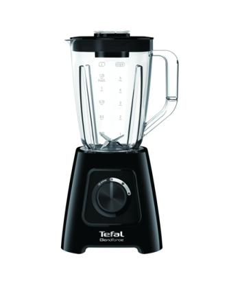 TEFAL BlendForce BL420838 Blender - Powerful 600W, 1.25L Plastic Jar, Ice Crushing, Black