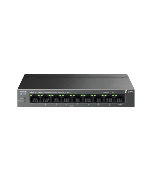 TP-LINK LS109P 9-Port 10/100 Mbps Desktop Switch with 8-Port PoE+