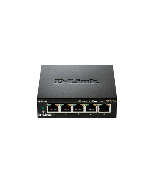 D-Link, Ethernet Switch, DGS-105/E, Unmanaged, Desktop, 1 Gbps (RJ-45) ports quantity 5, 60 month(s)