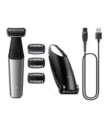 Машинка для стрижки волос Philips, for body, BG5021/15, Cordless, Wet & Dry, Number of length steps 3, Silver/Black