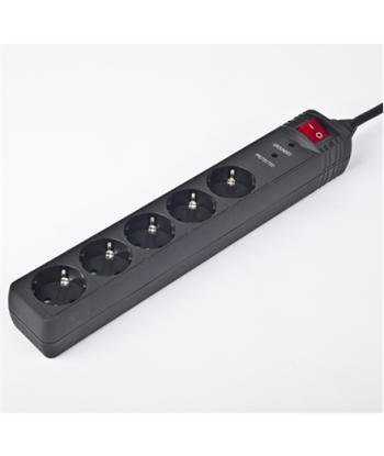 EnerGenie Surge Protector SPG5-C-10/ 3 m/ 5 Sockets/ Black