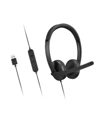 Lenovo Headset, USB-A Stereo Gen 2, Built-in microphone, Wired, Black