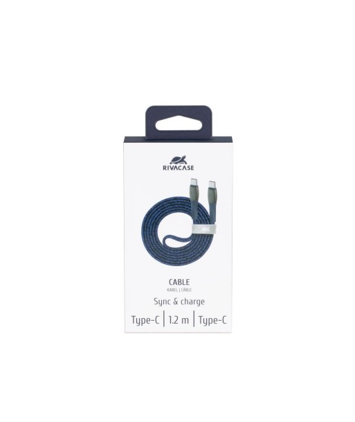 CABLE USB-C TO USB-C 1.2M/BLUE PS6105 BL12 RIVACASE