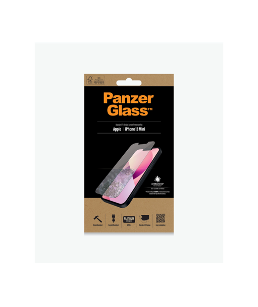 PanzerGlass, Clear Screen Protector, Apple, iPhone 13 Mini, Tempered glass, Antibacterial glass, Resistant to scratches and