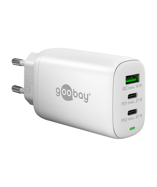 Goobay 65W USB-C PD GaN Multiport Быстрое зарядное устройство - Белый