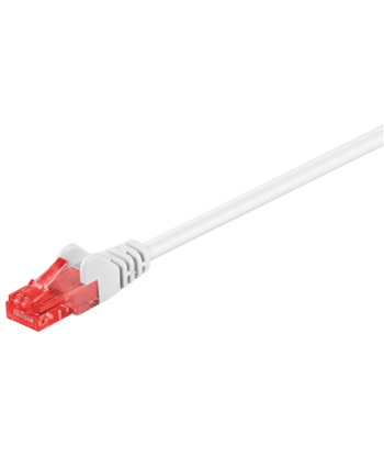 Goobay Patch Cable, 68633 CAT 6 U/UTP, PVC, Cable length: 1 m, White