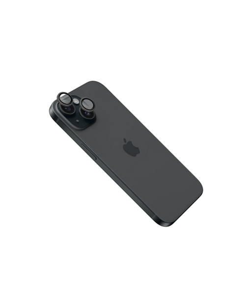 Fixed Camera glass, Apple, iPhone 16/16 Plus, Tempered glass, Black Fixed Camera glass, Apple, iPhone 16/16 Plus, Tempered glass, Black