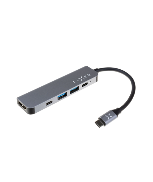 Fixed, 5-port USB-C HUB Mini for laptops and tablets, FIXHU-MN-GR, Gray Fixed, 5-port USB-C HUB Mini for laptops and tablets, FIXHU-MN-GR, Gray