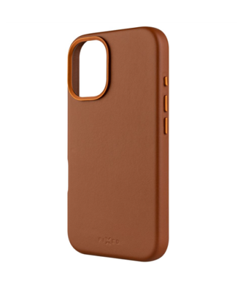 Fixed MagLeather, Back cover, Apple, iPhone 16, Leather, Brown