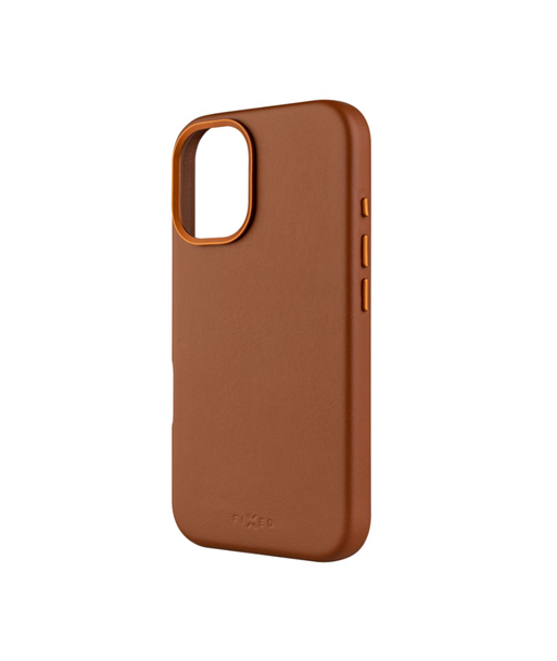Fixed MagLeather, Back cover, Apple, iPhone 16, Leather, Brown