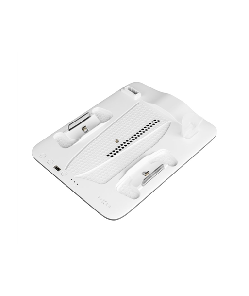 Fixed Multifunctional Station for PlayStation 5 (Slim) with Fans and Charging for two DualSense Controllers | FIXPS5S-MCS-BW