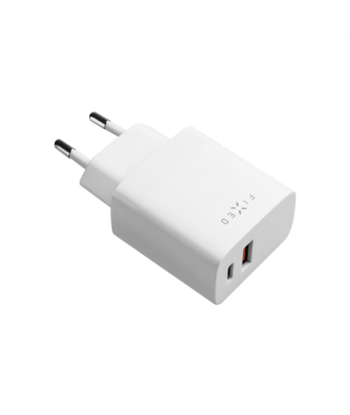 Fixed 20W USB-C/USB Travel Charger - White