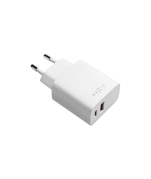 Fixed 20W USB-C/USB Зарядное устройство для путешествий - Белое Fixed 20W USB-C/USB Зарядное устройство для путешествий - Белое