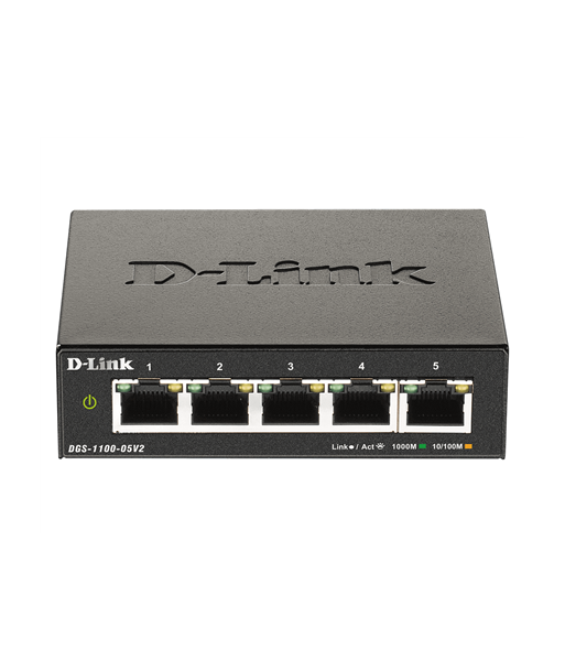 D-Link, Smart Managed Switch, DGS-1100-05V2/E, Managed L2, Rackmountable, Gigabit Ethernet (copper) ports quantity 5