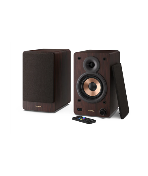 Kõlarid Sharp CP-SS30 s, Brown, Sharp, Speakers, CP-SS30(BR) Bookshelf, 60 W, Bluetooth, Brown, Wireless connection