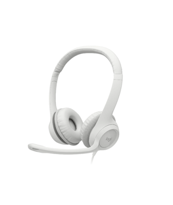Наушники Logitech, USB Computer, H390, Wired, Over-Ear, Microphone, Noise canceling, Off-white