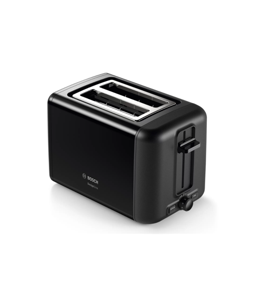 Bosch, DesignLine Toaster, TAT3P423, Power 970 W, Number of slots 2, Housing material Stainless steel, Black