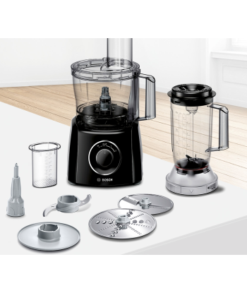 Köögikombain Bosch, MCM3401M, 800 W, Number of speeds 2, Bowl capacity 2.3 L, Blender, Meat mincer, Black/Stainless steel