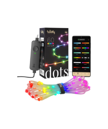 Twinkly Dots: 60 RGB värvilised USB LED valgustid (3m, läbipaistvad)