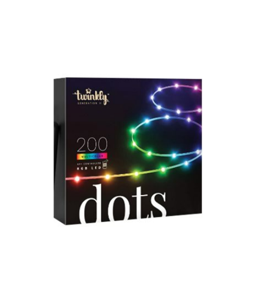 Twinkly|Dots Smart LED Lights 200 RGB (Multicolor), 10m, Transparent|RGB – 16M+ colors