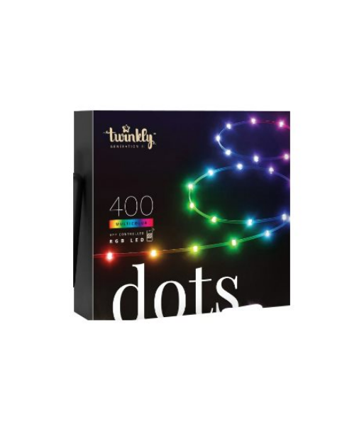 Twinkly Dots Smart LED String Lights - 400 RGB, 20m, Black Wire Twinkly Dots Smart LED String Lights - 400 RGB, 20m, Black Wire