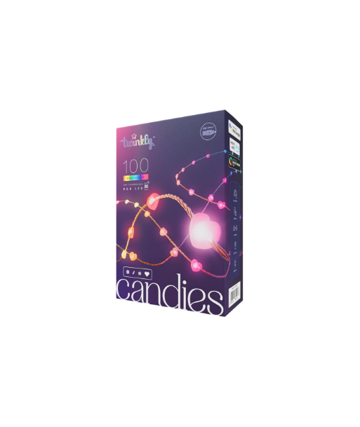 Twinkly Candies Heart-shaped RGB LED String Lights - 100 LEDs, Clear Wire, USB-C Twinkly Candies Heart-shaped RGB LED String Lights - 100 LEDs, Clear Wire, USB-C