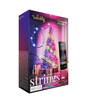 Twinkly Candies 100 RGB LED Pearl Lights, Green Wire, USB-C